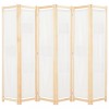 Paravan cameră, 6 panouri, crem, 240x170 x4 cm, material textil
