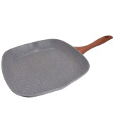 Tigaie Grill Patrata 28x28 cm Marmorata Magic Home Marble Line, Aluminiu, Antiaderenta, Inductie