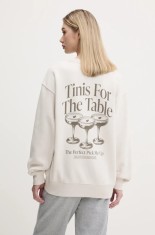 Abercrombie &amp; Fitch bluză femei, culoarea bej, cu imprimeu, KI152-5076