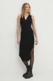 Answear Lab rochie culoarea negru, midi, mulată