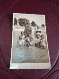 Fotografie tip carte postala , Familie pe plaja , Mangalia - 1937