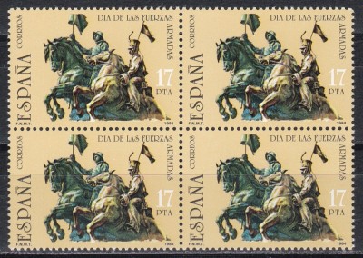 Spania 1984 - Ziua Armatei, Bloc de 4, MNH foto