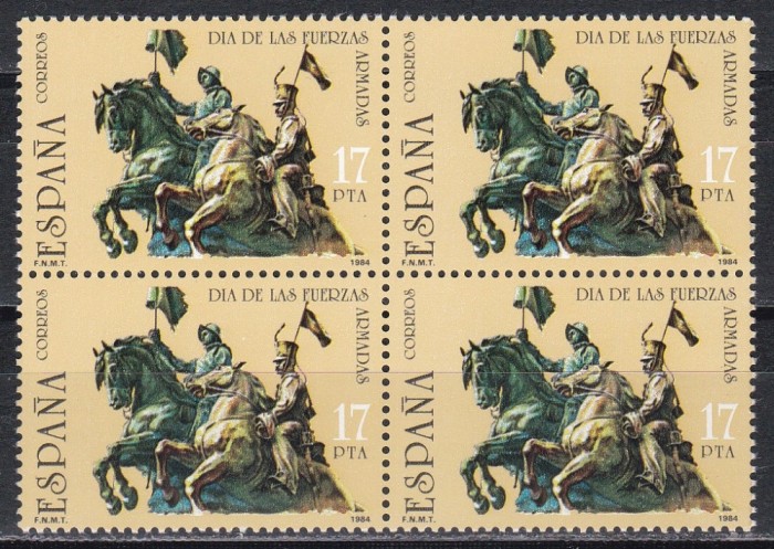 Spania 1984 - Ziua Armatei, Bloc de 4, MNH