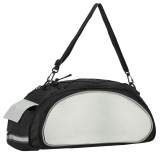 Geanta portbagaj bicicleta, 1 compartiment si 3 buzunare laterale, 40x20x17cm, negru cu elemente reflectorizante gri Household NewTrend