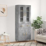 VidaXL Dulap &icirc;nalt, gri beton, 69,5x34x180, lemn compozit