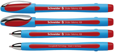 Pix Schneider Slider Memo Xb, Rubber Grip, Accesorii Metalice - Scriere Rosie foto