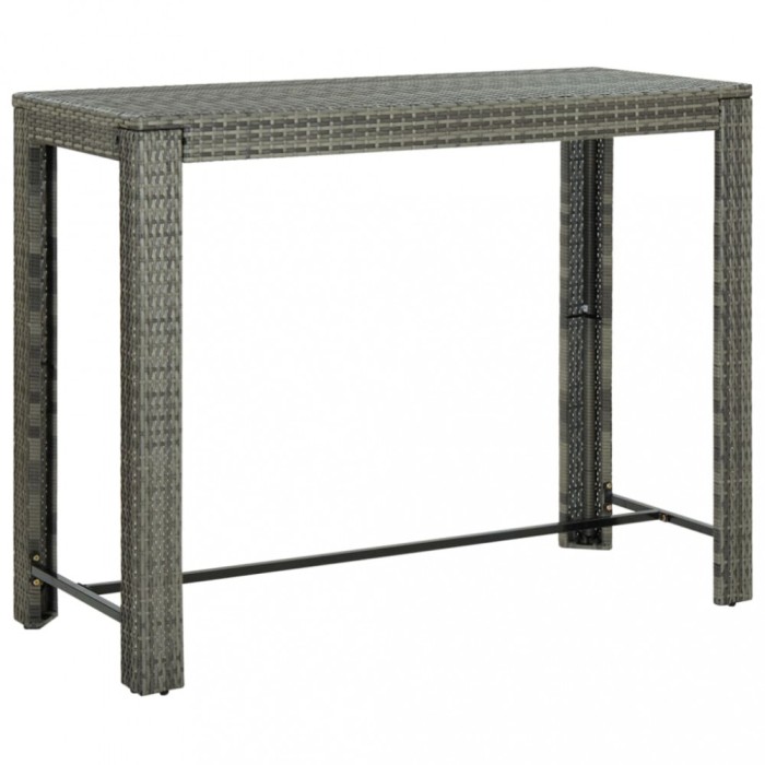 Gossi masa de bar de gradina, gri, 140,5 x 60,5 x 110,5 cm, poliratan
