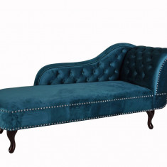 Sofa din lemn masiv negru cu tapiterie albastra FHA070