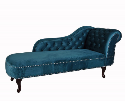 Sofa din lemn masiv negru cu tapiterie albastra FHA070 foto