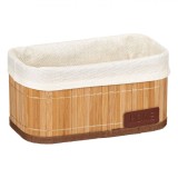 Coș Depozitare Bambus, 24x14x12 cm, Bej, Oem