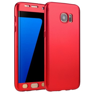 Husa 360 Matte Full Protection - Samsung Galaxy S7 EDGE - Rosu - (fata + spate + folie de sticla) foto