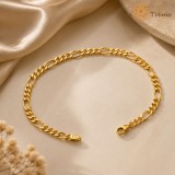 Cumpara ieftin Bratara Figaro Regala Unisex , Bratara placata cu 3 straturi de aur 18K Brazilia, cu stanta, 20 cm