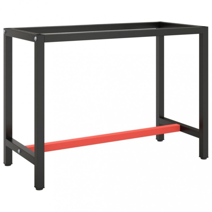 Cadru banc de lucru, negru mat/rosu mat, 110x50x79 cm, metal