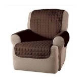 Husa Fotoliu Protectie Embosata, Maro/Bej, Poliester, 58x58x124 cm, Lavabila