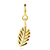 Pandantiv din aur 585 pentru brățară &ndash; o frunză cu crestături, inel cu arc