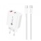 Incarcator Retea Cu Cablu USB-C A6MaxL, 20W, 3A, 1 x USB-A - 1 x USB-C, Alb