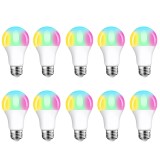 Cumpara ieftin Set 10 becuri LED, RGB, 10 W, E27, cu telecomanda, 16 culori, 7x13 cm