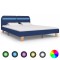 vidaXL Cadru de pat cu LED-uri, albastru, 180x200 cm, material textil