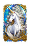 Cumpara ieftin Sticker decorativ, Unicorn, Auriu, 85 cm, 6620ST, Oem