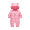Combinezon roz din fas pentru fetite - Teddy (Marime Disponibila: 12-18 luni, Superbaby