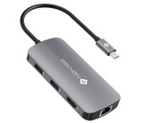 Cumpara ieftin Adaptor Hub USB-C, NOVOO 7 in 1 la HDMI 4K, Ethernet RJ45, 4 porturi USB, tip C 100W PD - RESIGILAT