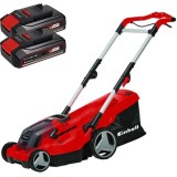 Einhell GE-CM 36/37 Li PXC + Twinpack CB - Masina de tuns iarba 37 cm 45 l + Set 2 acumulatori Li-Ion 18 V 2.5 Ah