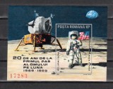 A11 TX9 8 - 1989 - 20 ani de la primul pas al omului pe luna - colita, Spatiu, Nestampilat