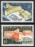 Franta 1958 - UNESCO, clădiri, arhitectura, serie neuzata