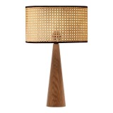 Cumpara ieftin Veioza Retro lemn de fag si ratan natural 24x24x38 cm
