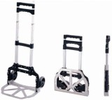 Cumpara ieftin Liza Transport Multifunctionala Pliabila 80Kg Trolley Platforma Aluminiu 28x38.5cm Roti 17cm Maner Ajustabil 70-105cm