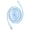 Baseus - Data Cable Free2Draw Mini (P10364500311-00) - Type-C to Type-C, 100W, 1m, Retractable - Galaxy Blue