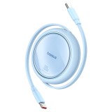 Baseus - Data Cable Free2Draw Mini (P10364500311-00) - Type-C to Type-C, 100W, 1m, Retractable - Galaxy Blue