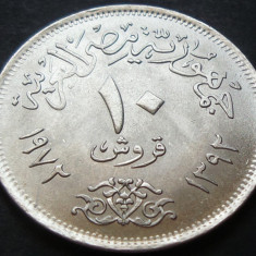 Moneda exotica 10 PIASTRI / PIASTRES - EGIPT, anul 1972 * cod 4882 = UNC luciu