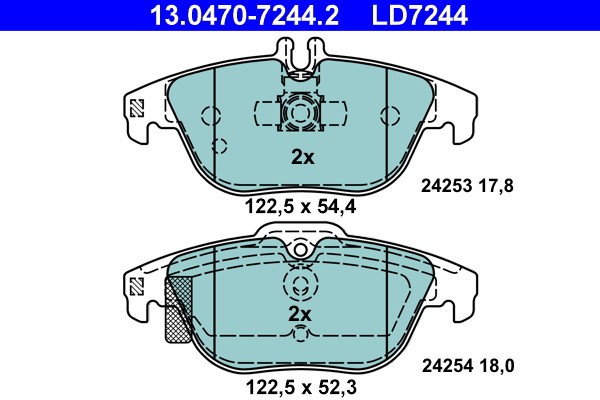 ATE 13.0470-7244.2 ATE Ceramic set placute frana,frana disc