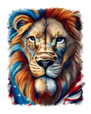 Sticker decorativ Leu American, Multicolor, 70 cm, 11771ST foto