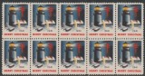 1941 SUA - Bloc de10 vignete de Craciun + Campanie Anti Tuberculoza, TBC, Medical, Nestampilat