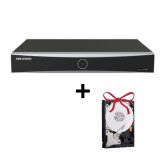 Pachet NVR Hikvision 4K cu 8 canale, 8 porturi PoE si HDD cadou