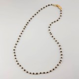 Cumpara ieftin Colier Rozariu Spinel Negru Argint 925 Placat Aur, 53cm, Anthony Unisex, Bijuterie Handmade Italia