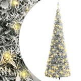 Brad de Crăciun artificial pop-up cu zăpadă, 100 LED-uri 150 cm