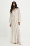 Answear Lab rochie din mătase culoarea bej, maxi, evazată