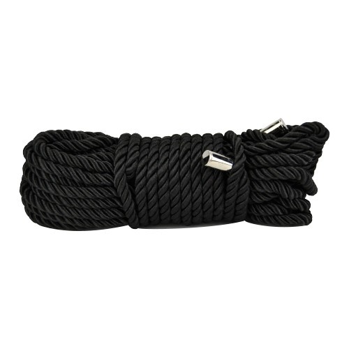 Legaturi si sfori - Bound to Please Franghie de Bondage Matasoasa 10 m Neagra Nu Se Intinde Deloc Legare Usoara