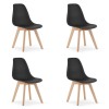 Set 4 scaune bucatarie/living, Artool, Kito, PP, lemn, negru si natur, 46x54.5x80 cm