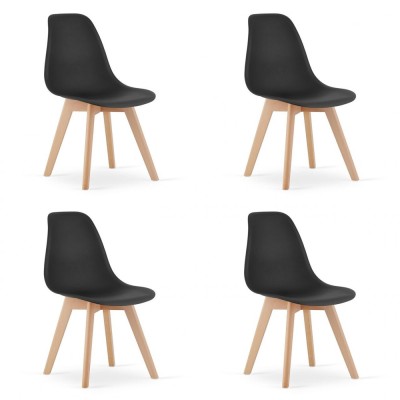 Set 4 scaune bucatarie/living, Artool, Kito, PP, lemn, negru si natur, 46x54.5x80 cm foto