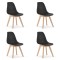 Set 4 scaune bucatarie/living, Artool, Kito, PP, lemn, negru si natur, 46x54.5x80 cm