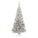 Cumpara ieftin Brad de Crăciun cu 300 LED cu suport Argintiu 180 cm PET