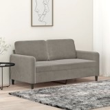 Cumpara ieftin Canapea cu 2 locuri, gri deschis, 140 cm, catifea