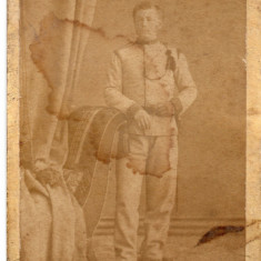 FOTOGRAFIE VECHE 1870 SOLDAT HERMANSTADT SIBIU CDV FOTO ATELIER AUG. MEINHARDT