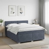 Cumpara ieftin Pat boxspring cu saltea Gri inchis 160 x 200 cm Catifea