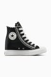 Converse teniși Chuck Taylor All Star Wedge culoarea negru, A13546C