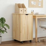 vidaXL Cabinet mobil cu roata Maro 34 x 39 x 65,5 cm Lemn de pin masiv 42032392